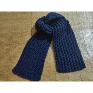 Handwoven Navy Blue Crochet Scarf