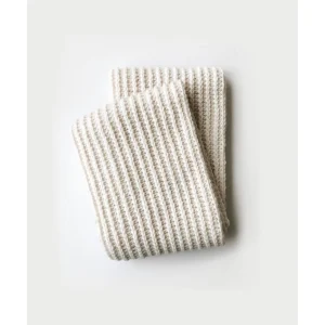 Handwoven Ivory Ribbed Scarf